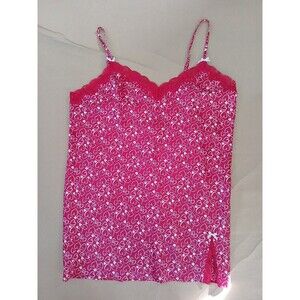 Morgan Taylor Intimates Lingerie Slip Dress Nighty Satin Size XXL Pink Hearts